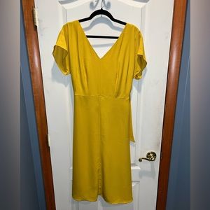 Mustard yellow silk dress